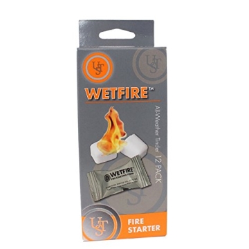UST WetFire Tinder - Lightweight, Compact and Versatile Solid Fuel for Camping, Hiking, and Outdoor ...