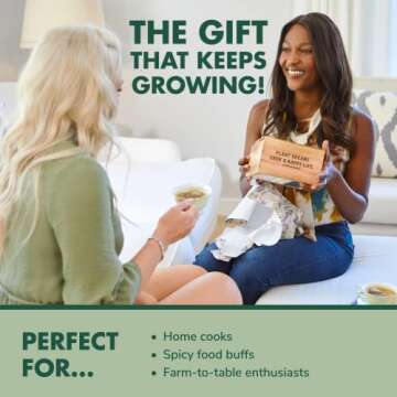 Indoor Pepper Seed Starter Kit – Pepper Growing Kit with 4 Non-GMO Hot Pepper Seeds, Wood Planter Box, Soil, Pots, Plant Markers,Gardening Gifts for Women, Grow Your Own