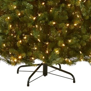 National Tree Company Pre-Lit Artificial Full Christmas Tree, Green, Dunhill Fir, Dual Color LED Lights, Includes Stand, 7.5 Feet, Dual Colored Lights