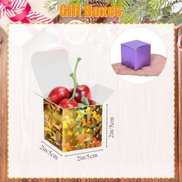 Zhehao 48 Pack Colorful Gift Boxes Small Cardboard Boxes with Lids Bulk Square Kraft Paper Cube Boxe...