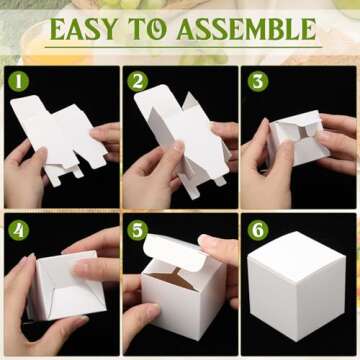 Zhehao 48 Pack Colorful Gift Boxes Small Cardboard Boxes with Lids Bulk Square Kraft Paper Cube Boxes Assemble for Crafting Cupcake Easy Wedding Birthday(2 x 2 x 2 Inch,Holographic)