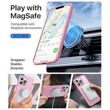 Aulofe Strong Magnetic for iPhone 15 Pro Max Case, [Compatible with MagSafe] [Military-Grade Drop Te...