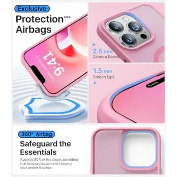 Aulofe Strong Magnetic for iPhone 15 Pro Max Case, [Compatible with MagSafe] [Military-Grade Drop Tested] Shockproof Protective Slim Translucent Matte Cover for iPhone 15 Pro Max Phone Case, Pink