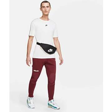 NIKE Sports Bag, Black/Black/White, One Size