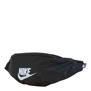 NIKE Sports Bag, Black/Black/White, One Size
