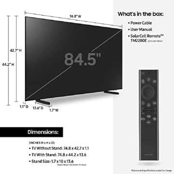 SAMSUNG 85-Inch Class QLED Q60B Series - 4K UHD Dual LED Quantum HDR Smart TV with Alexa Built-in (QN85Q60BAFXZA, 2022 Model)