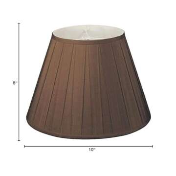 Royal Designs Wide Pleat Empire Designer Lamp Shade, Chocolate, 6.5 x 12 x 8