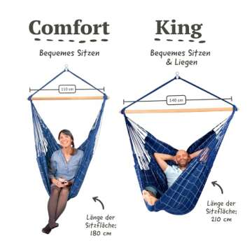 LA SIESTA King Domingo Swing Chair - Weatherproof Comfort