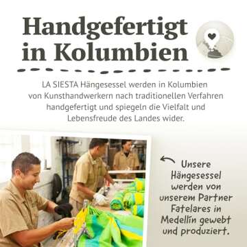 LA SIESTA King Domingo Swing Chair - Weatherproof Comfort