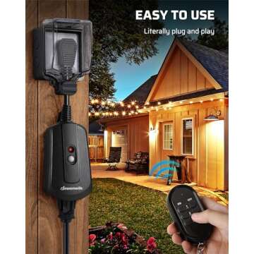 DEWENWILS Outdoor Wireless Remote Control Outlet Kit, Waterproof Electrical Plug for Indoor Outdoor Lights, Separately Controlled 3 Pack Receivers, 100 Feet RF Signal, UL Listed