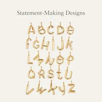 JENNY BIRD Letter A Monogram Initial Pendant Necklace | High Polish Gold, Lobster Clasp | Sleek, Chunky Designer Jewelry for Women