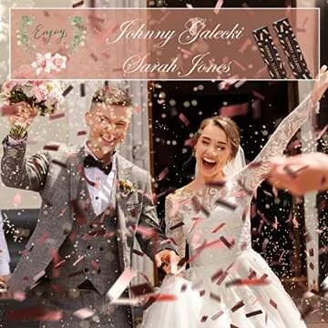 Confetti Cannons Party Poppers Confetti Shooters BOHOPOP Confetti Popper Air Powered for Birthday (12 inch, Rose gold, 5)