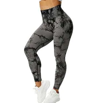 VOYJOY Seamless Leggings for Women High Waist Yoga Pants Scrunch Butt Lifting Elastic Tights Black Gray