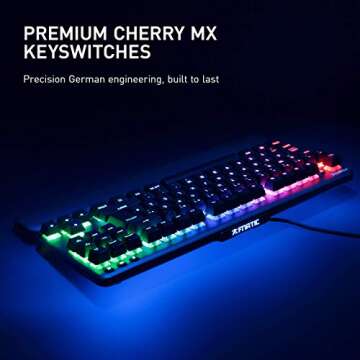 Fnatic miniSTREAK - LED Backlit RGB Mechanical Gaming Keyboard - Cherry MX Silent Red Switches - Small Compact Portable Tenkeyless Layout - Ergonomic Wrist Rest - Pro Esports Gaming Keyboard