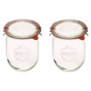 Weck Tulip Jars 1 Liter Set - Perfect for Sourdough