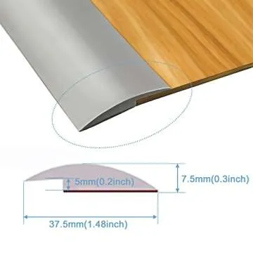 Floor Rubber Transition Strip - Durable Self-Adhesive Edge Trim for Easy Carpet to Tile Transition