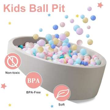Zedachica Ball Pit for Toddlers 35.43''x11.81 Baby Ball Pit Soft Memory Foam Ball Pit Round Kids Ball Pit Indoor and Outdoor Game Kids Play Ball Pool Ideal Gift for Girls and Boys (Grey, NO Balls)