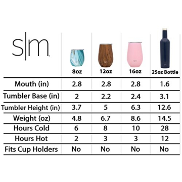 Simple Modern Wine Tumbler & Bottle Bundle | Two 12oz Insulated Wine Tumbler and One 25oz Bottle | Gifts for Women Men Her Him | Spirit Collection | Opal Tide