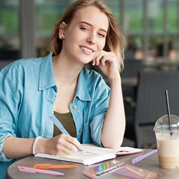 Drawdart Ballpoint Pens, 9 Pcs Smooth Writing Pens No Bleed & Smear, Black Ink Cute Pens Medium Point (1.0mm), Retractable Aesthetic Journaling Pen School Office Supplies for Women & Men