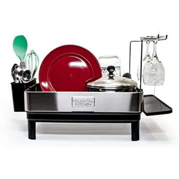 CELESTIAL KITCHEN Dish Drying Rack – Large Capacity Stainless Steel Dish Drainers for Kitchen Coun...