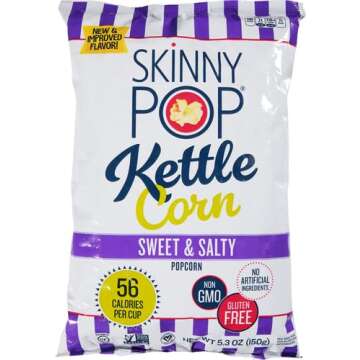 SkinnyPop Sweet & Salty Kettle Popcorn, Gluten Free, Non-GMO, Healthy Popcorn Snacks, Skinny Pop, 5....
