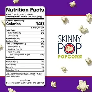 SkinnyPop Sweet & Salty Kettle Popcorn, Gluten Free, Non-GMO, Healthy Popcorn Snacks, Skinny Pop, 5.3 Oz Grocery Size Bags (Pack of 12)