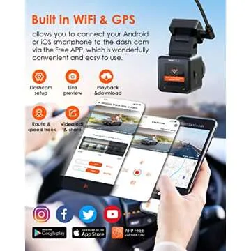 Vantrue E1 Mini Dash Cam with WiFi and GPS Tracking