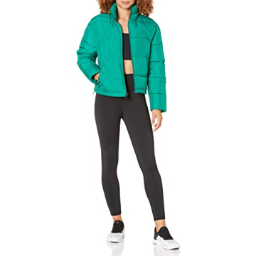 The Drop Women's Ari Cropped Puffer Jacket, Ultramarine Green, L