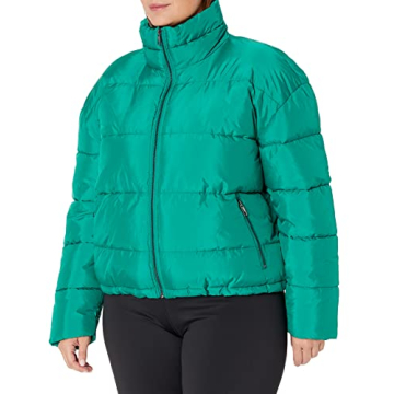 The Drop Women's Ari Cropped Puffer Jacket, Ultramarine Green, L