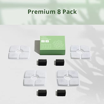 Veken 4 Pack Filters & Sponges for Pet Fountain