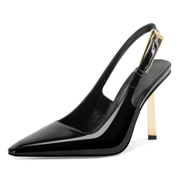 Elegant Eldof Black Slingback Heels - Chic 4-Inch Stiletto Pumps for Modern Women