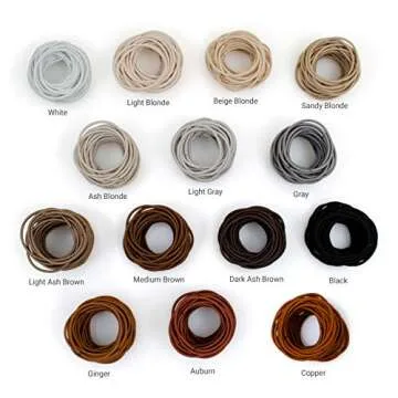 Heliums Thin Hair Elastics - Beige Blonde - 2mm Hair Ties for Thin Hair, 1.75 Inch, Medium Hold No Damage Ponytail Holders - 40 Count