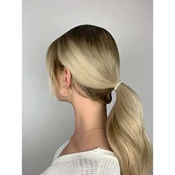 Heliums Thin Hair Elastics - Beige Blonde - 2mm Hair Ties for Thin Hair, 1.75 Inch, Medium Hold No Damage Ponytail Holders - 40 Count