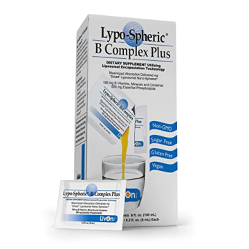 Lypo–Spheric B Complex Plus – 30 Packets – 195 mg B Vitamins, Minerals & Cinnamon Per Packet – Liposome Encapsulated for Improved Absorption – 100% Non–GMO