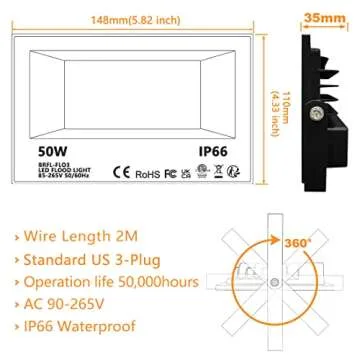 MELPO 50W RGB Flood Light with Remote and Timing