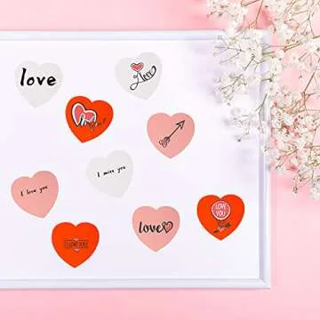 48 Pcs Large Heart Shape Paper Cut-Outs Double Sided Craft Heart Décor for Kids’ Love and Peace School Craft Projects, Valentine’s Day Craft(Red,Pink,White)