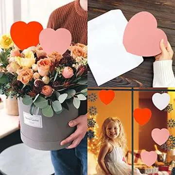 48 Pcs Large Heart Shape Paper Cut-Outs Double Sided Craft Heart Décor for Kids’ Love and Peace School Craft Projects, Valentine’s Day Craft(Red,Pink,White)