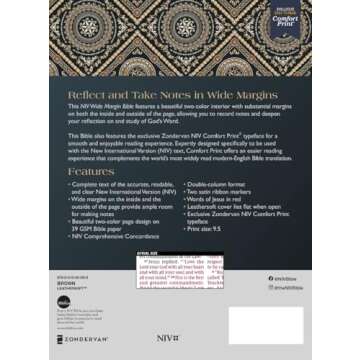 NIV Wide Margin Bible for Note-Taking Enthusiasts