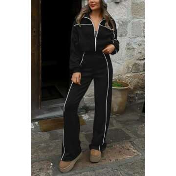 BTFBM Women's Two Piece Tracksuit Fall 2025 Long Sleeve Zip Up Sweatshirt Long Pants Outfits Jogger ...