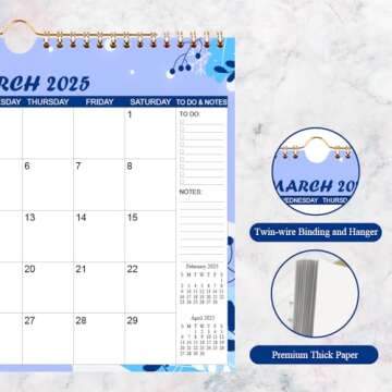 2025-2026 Calendar - Wall Calendar from Mar 2025 to Oct 2026, 20 Monthly Calendar with Seasonal Desi...