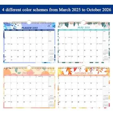 2025-2026 Calendar - Wall Calendar from Mar 2025 to Oct 2026, 20 Monthly Calendar with Seasonal Designs for Planning and Organizing for Home or Office, 11.5 x 14.5 In Calendar 2025-2026