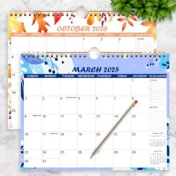 2025-2026 Calendar - Wall Calendar from Mar 2025 to Oct 2026, 20 Monthly Calendar with Seasonal Designs for Planning and Organizing for Home or Office, 11.5 x 14.5 In Calendar 2025-2026