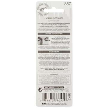 New York Color Liquid Eyeliner, Extreme Black 0.17 oz (Pack of 2)