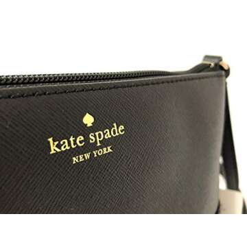 Kate Spade Ramey Greta Court Glitter Saffiano Leather Crossbody Bag Black