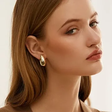 MUYAN Gold Plated Waterdrop Clip-On Earrings Elegant & Lightweight