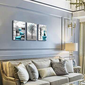 Modern 3 Piece Canvas Wall Art - Ready to Hang Framed Art for Home Decor