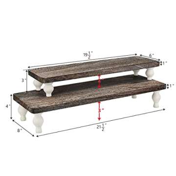 Ikee Design 2 Pcs Set Wooden Display Riser, Cupcake Dessert Display Riser, Countertop Centerpiece De...