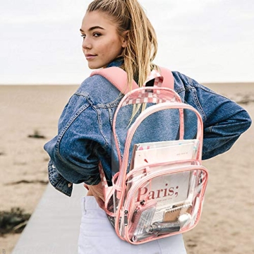mommore Clear Backpack Durable Transparent School Bag