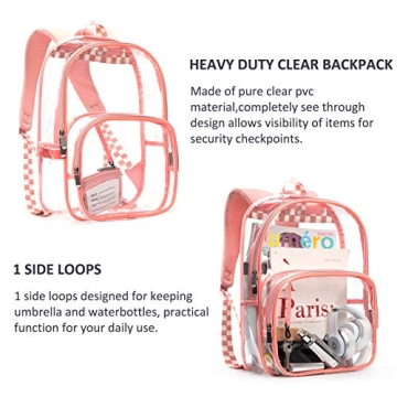 mommore Clear Backpack Durable Transparent School Bag