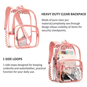 mommore Clear Backpack Durable Transparent School Bag